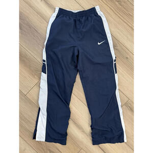 Nike Boys Navy Blue and White Track Athletic Pants Size Large Sports Jogging Gym
